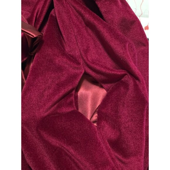 Barbizon at Home Women's Vintage Nightgown Medium Burgundy Velvet Robe Pajama - Picture 16 of 16
